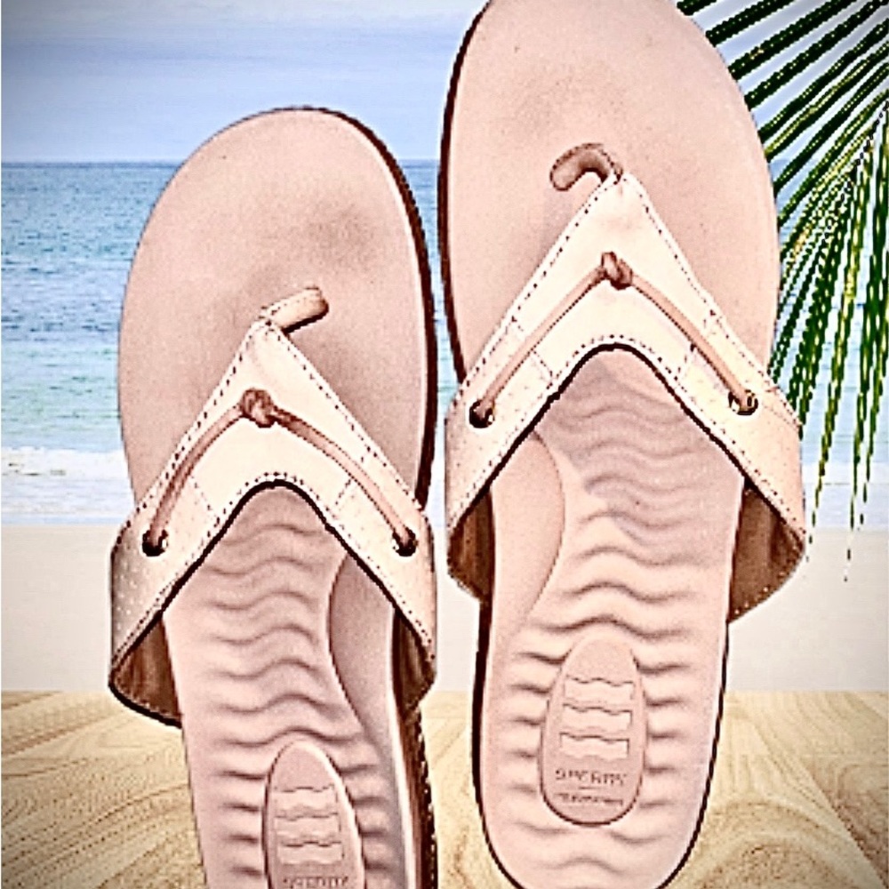 Sperry Leather Womens Flip Flops
